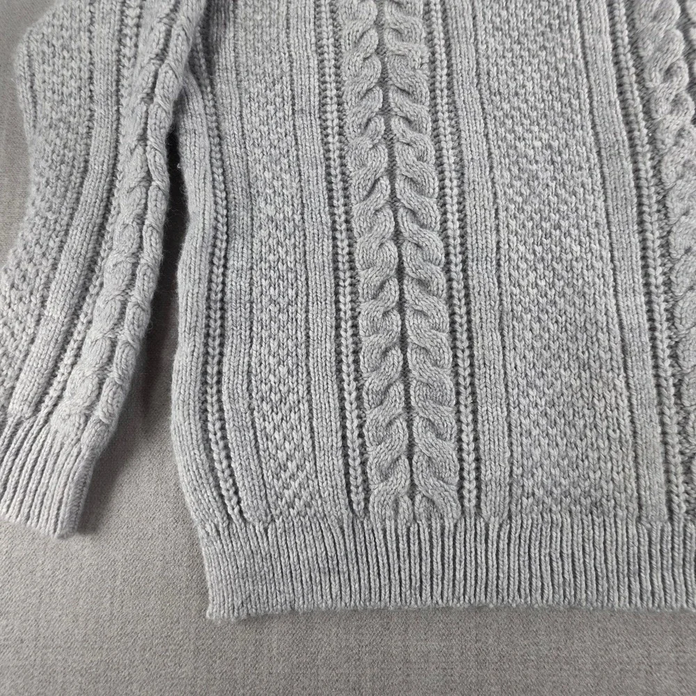 GAP Cardigan Womens XS Heather Grey Cable Knit‎ Open Front Sweater S/352721-01